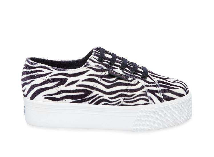 Superga 2790 Fanvelvetw Zebra - Womens Superga Platform Shoes